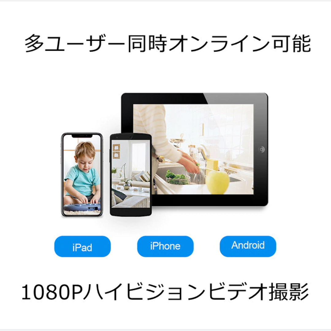 日本語取説 ネットワークカメラ Wifi 1080P 200万画素 監視カメラ スマホ/家電/カメラのカメラ(その他)の商品写真