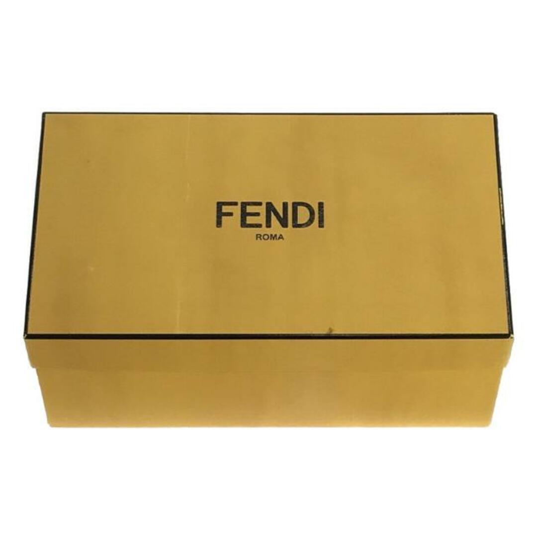 FENDI(フェンディ)の【美品】  FENDI / フェンディ | レザー切替 ズッカ柄 リボン ミュールサンダル | 38.5 | ブラウン/レッド | レディース レディースの靴/シューズ(サンダル)の商品写真