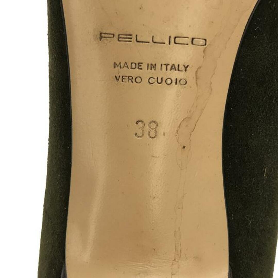 PELLICO(ペリーコ)のPELLICO / ペリーコ | スエード ポインテッドトゥ ヒールパンプス | 38 | グリーン | レディース レディースの靴/シューズ(ハイヒール/パンプス)の商品写真