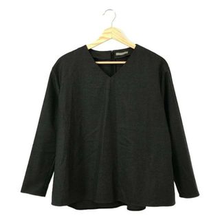 theory luxe / セオリーリュクス | Vネックプルオーバー | 38 | チャコール | レディース(Tシャツ(長袖/七分))