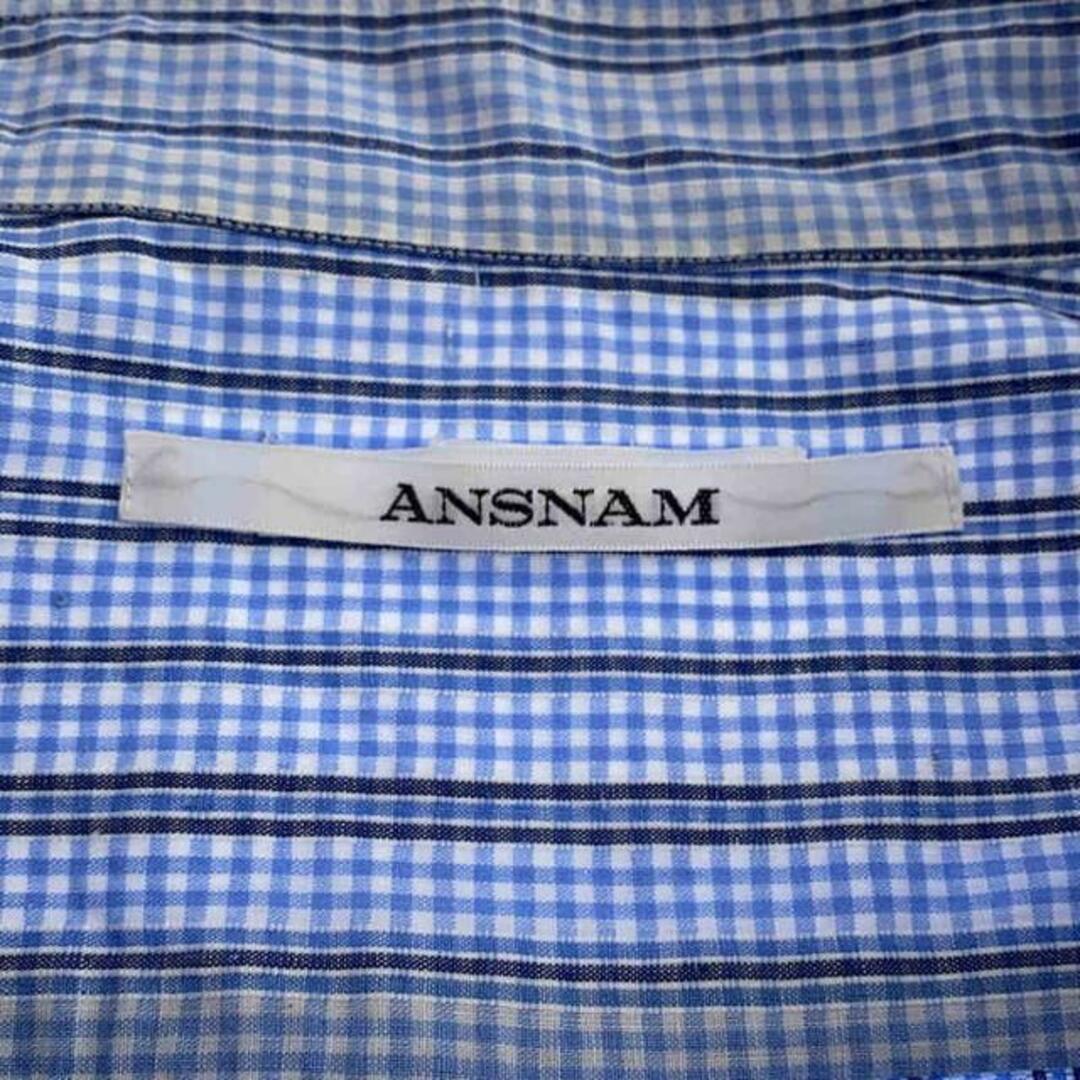 ANSNAM / アンスナム | alt アンティークファブリック チェック レギュラーカラーシャツ | 3 | ブルー | メンズ メンズのトップス(Tシャツ/カットソー(七分/長袖))の商品写真