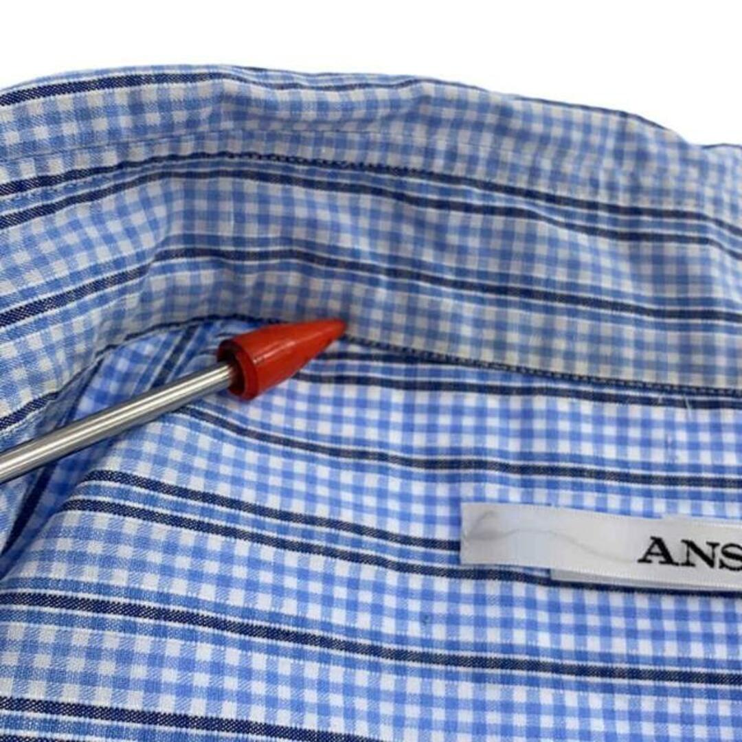 ANSNAM / アンスナム | alt アンティークファブリック チェック レギュラーカラーシャツ | 3 | ブルー | メンズ メンズのトップス(Tシャツ/カットソー(七分/長袖))の商品写真