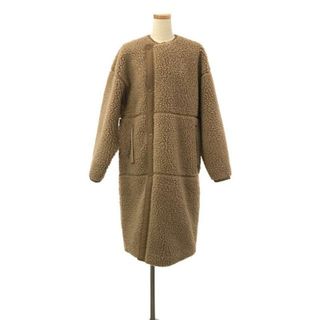 ハイク(HYKE)のHYKE / ハイク | FAUX SHEARLING COAT / ノーカラー ボアコート | 1 | キャメル | レディース(その他)