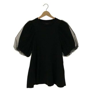 シモーネロシャ(Simone Rocha)の【美品】  Simone Rocha / シモーネロシャ | パフスリーブ S/Sブラウス カットソー | XS | ブラック | レディース(Tシャツ(半袖/袖なし))