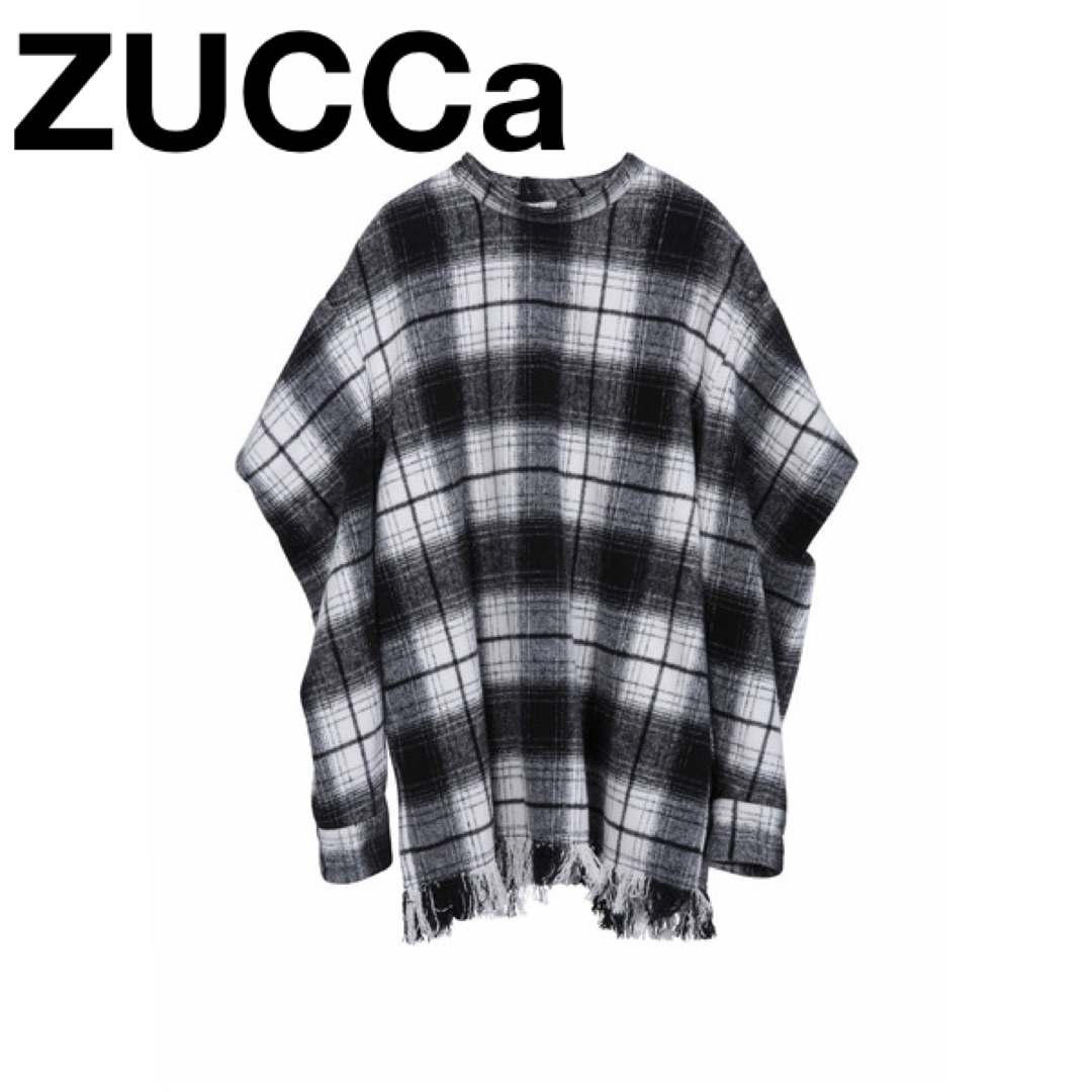 ZUCCa ネルチェックシャツ　フリンジ　オンブレ　バンドカラートップス