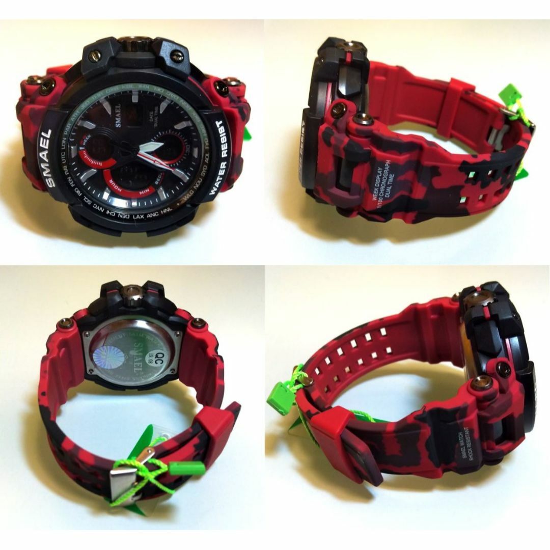 SMAEL 1708MC スポーツウォッチ（迷彩タイプ、レッド） メンズの時計(腕時計(デジタル))の商品写真