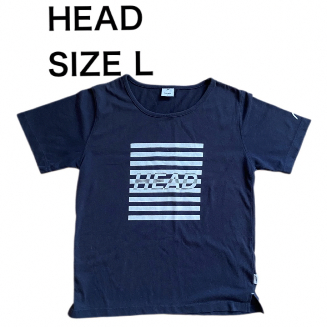HEAD(ヘッド)のHEAD ヘッド 半袖 Tシャツ ロゴ プリント ブラック サイズL レディースのトップス(Tシャツ(半袖/袖なし))の商品写真