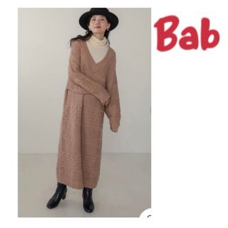 ブージュルード(Bou Jeloud)の新品　Bab  ブージュルード　ヨコアミケーブルニットニットワンピース (ロングワンピース/マキシワンピース)