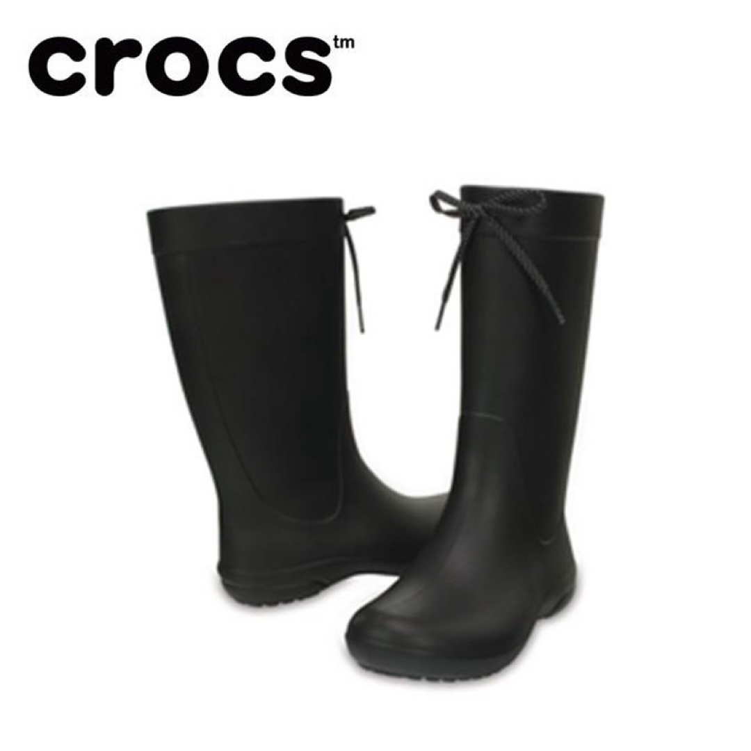 crocs(クロックス)の★新品★クロックス フリーセイル レインブーツ ブラック/23cm レディースの靴/シューズ(レインブーツ/長靴)の商品写真