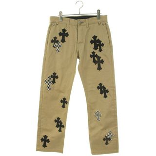 クロムハーツ(Chrome Hearts)のクロムハーツ  CHINOS CEM CRS PTCH クロスパッチ付きレザー切替チノロングパンツ メンズ 30インチ(チノパン)