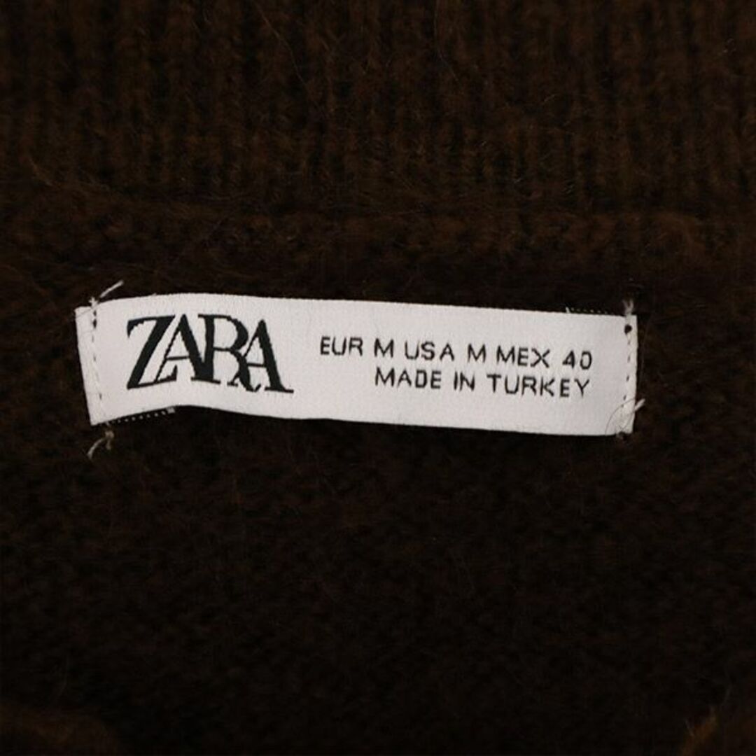 ZARA(ザラ)のザラ ボーダー 長袖 セーター M ブラウン ZARA ニット メンズ 古着 【231227】 メンズのトップス(ニット/セーター)の商品写真