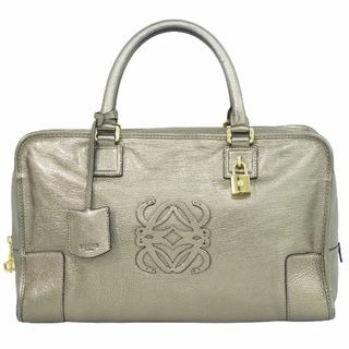 ロエベ(LOEWE)の本物 ロエベ LOEWE アマソナ 36 アナグラム ハンドバッグ ボストンバッグ レザー ゴールド Amazona バッグ 中古(ハンドバッグ)