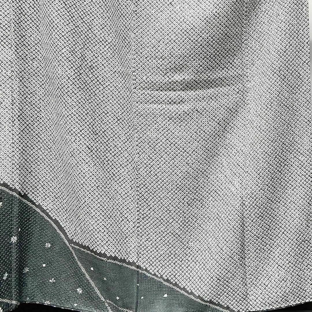 スワトウ刺繍　総絞り　刺繍の花の付け下げ　着物　104w レディースの水着/浴衣(着物)の商品写真