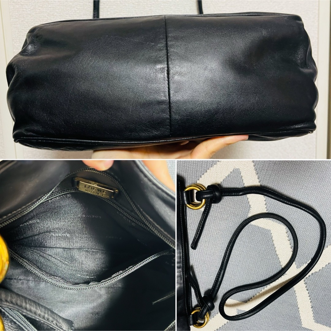 LOEWE - 美品 ロエベ ヴィンテージ レザー ショルダーバッグ 大 LOEWE - 美品 ロエベ ヴィンテージ レザー ショルダーバッグ 大