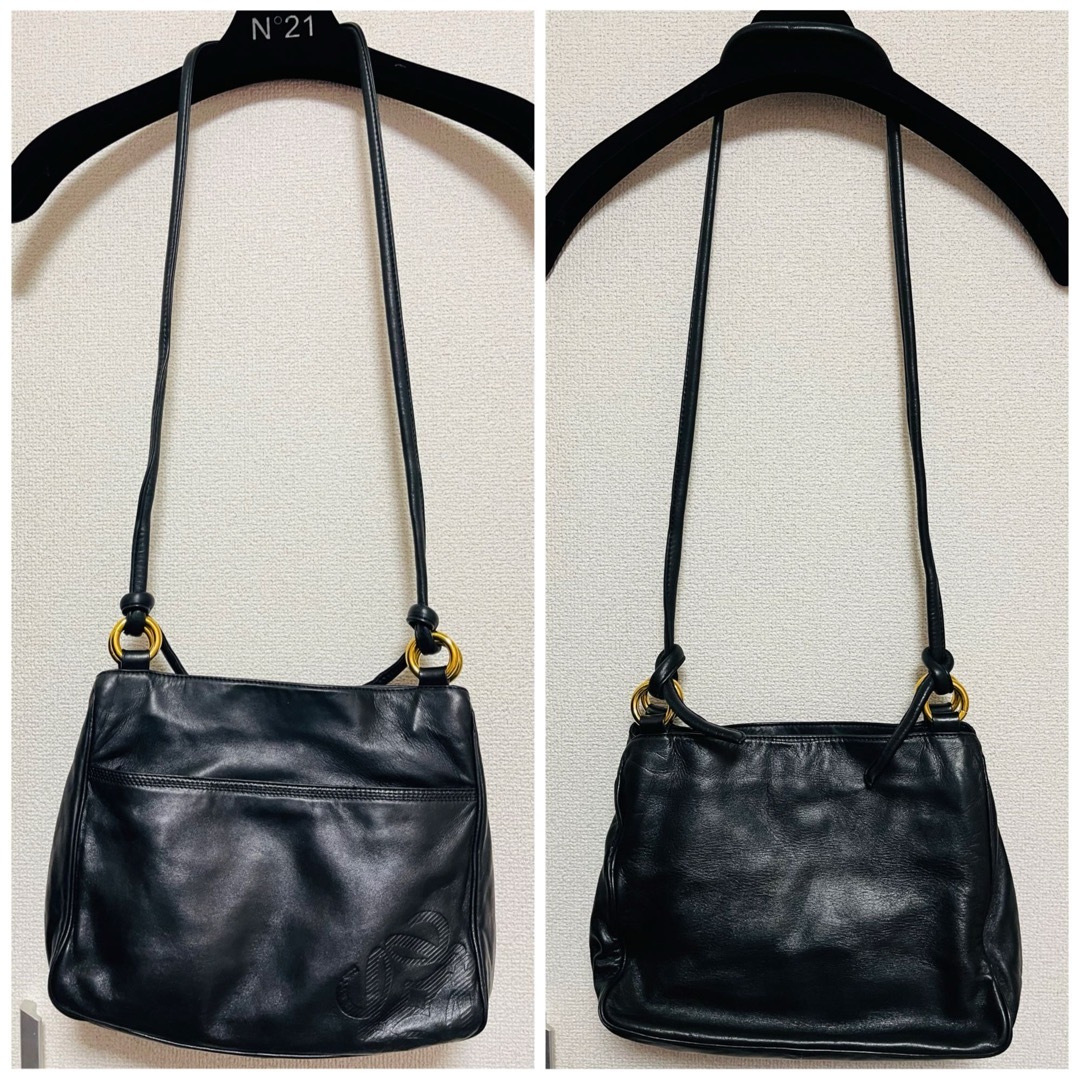 LOEWE - 美品 ロエベ ヴィンテージ レザー ショルダーバッグ 大 LOEWE - 美品 ロエベ ヴィンテージ レザー ショルダーバッグ 大