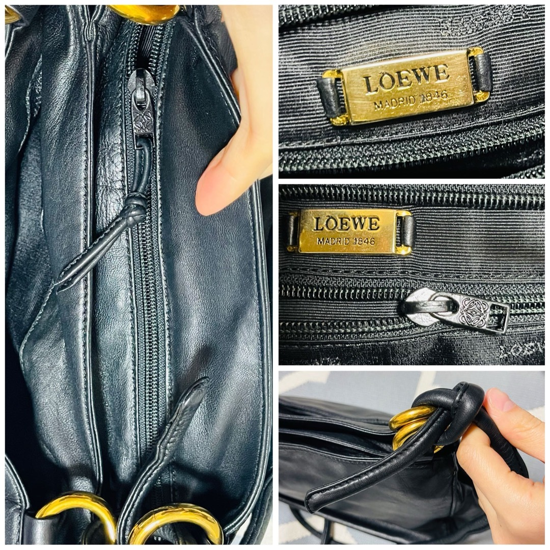 LOEWE - 美品 ロエベ ヴィンテージ レザー ショルダーバッグ 大 LOEWE - 美品 ロエベ ヴィンテージ レザー ショルダーバッグ 大