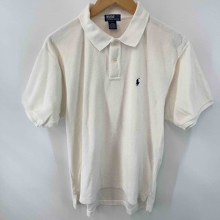 ポロラルフローレン(POLO RALPH LAUREN)のPOLO メンズ ポロラルフローレン ポロシャツ　半袖　パイル地　白　ロゴ刺繍(ポロシャツ)