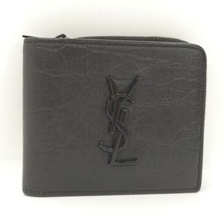 サンローラン(Saint Laurent)のYves Saint Laurent 二つ折り財布 レザー ブラック(長財布)