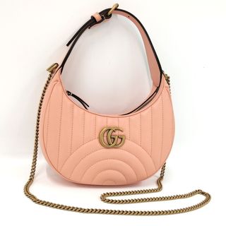 グッチ(Gucci)のGUCCI 2WAYハンドバッグ ハーフムーンシェイプ GGマーモント レザー(その他)