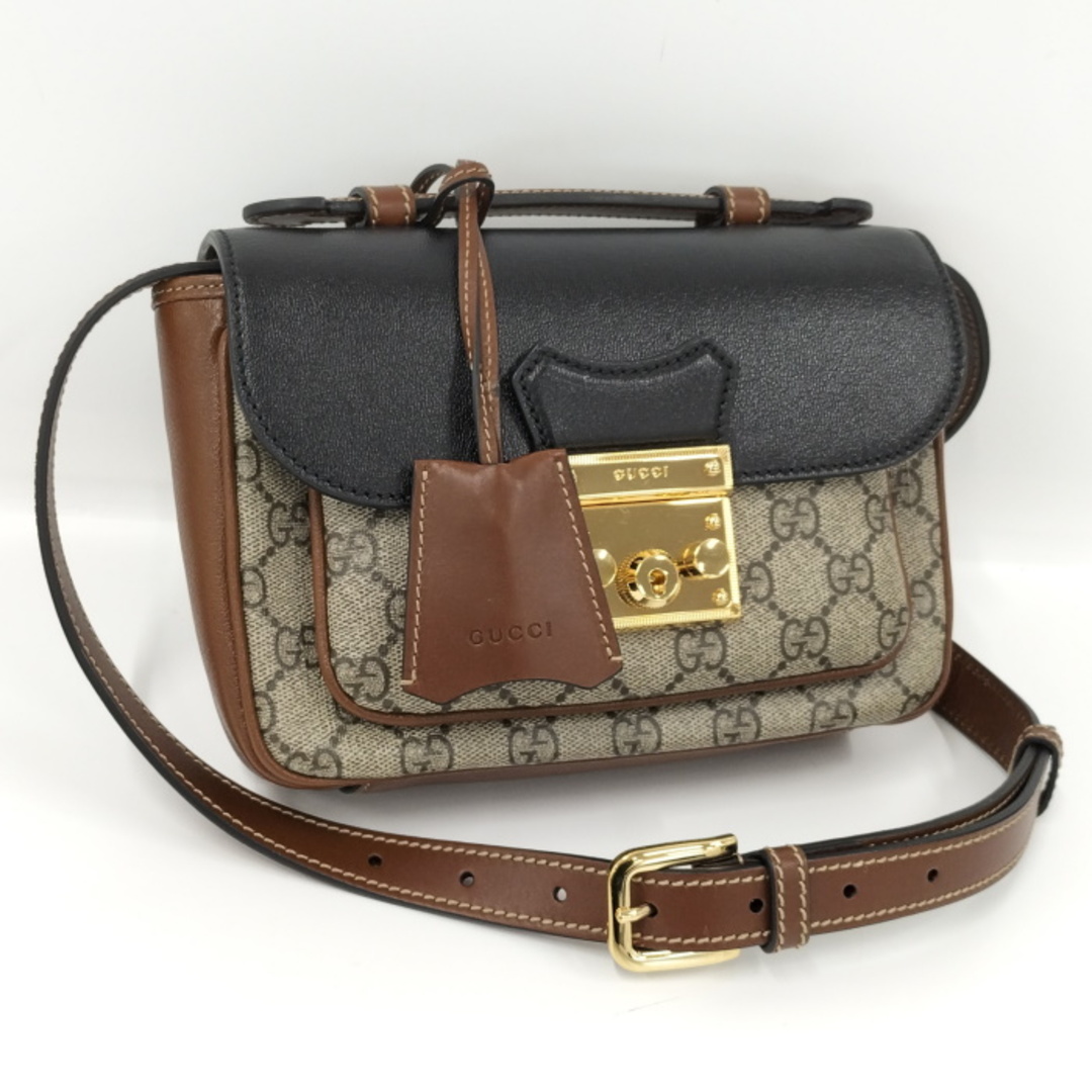 GUCCI - GUCCI パドロック 2WAY ショルダーバッグ GGスプリーム GUCCI - GUCCI パドロック 2WAY ショルダーバッグ GGスプリーム