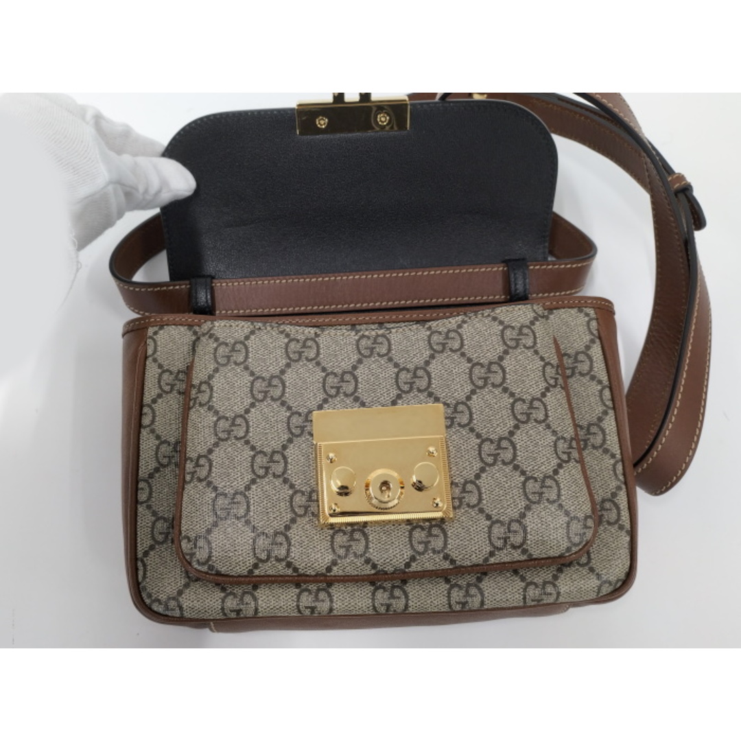 GUCCI - GUCCI パドロック 2WAY ショルダーバッグ GGスプリーム GUCCI - GUCCI パドロック 2WAY ショルダーバッグ GGスプリーム