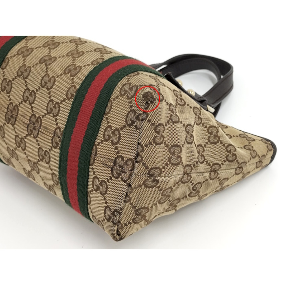 Gucci(グッチ)のGUCCI ハンドバッグ ミニトートバッグ シェリーライン GGキャンバス レディースのバッグ(トートバッグ)の商品写真