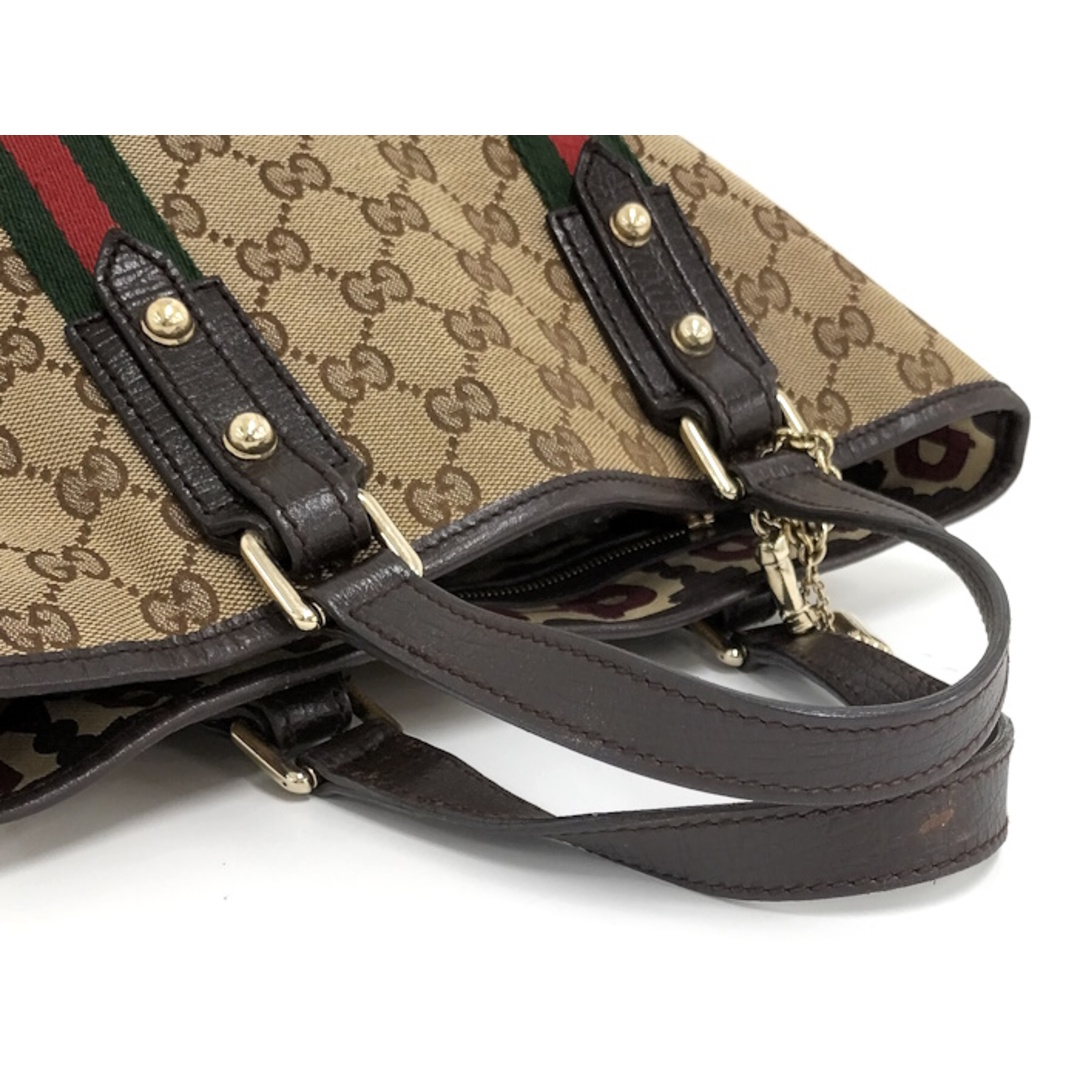 Gucci(グッチ)のGUCCI ハンドバッグ ミニトートバッグ シェリーライン GGキャンバス レディースのバッグ(トートバッグ)の商品写真