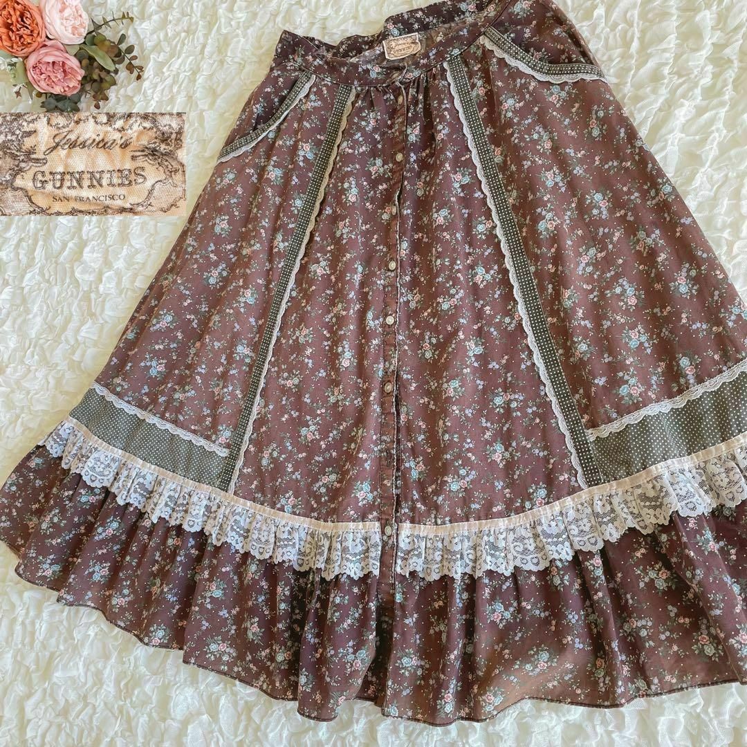 70Ｓ　USA製Jessica´s GUNNIESガニーサックス　小花柄スカート