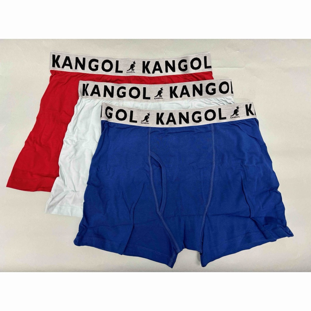 KANGOL(カンゴール)の【新品未使用】KANGOLメンズボクサーブリーフ3枚セットS BL/LBL/RD メンズのアンダーウェア(ボクサーパンツ)の商品写真