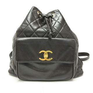 シャネル(CHANEL)のシャネル CHANEL マトラッセ CC ココマーク チェーン リュックサック ラムスキン ブラック(リュック/バックパック)