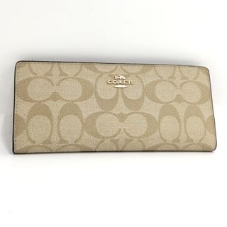 コーチ(COACH)のCOACH 長財布 シグネチャー レザー ベージュ C3549(財布)