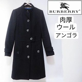 バーバリー(BURBERRY)のバーバリー　ステンカラーコート　ウール　アンゴラ　ヴィンテージ　ブラック(ロングコート)