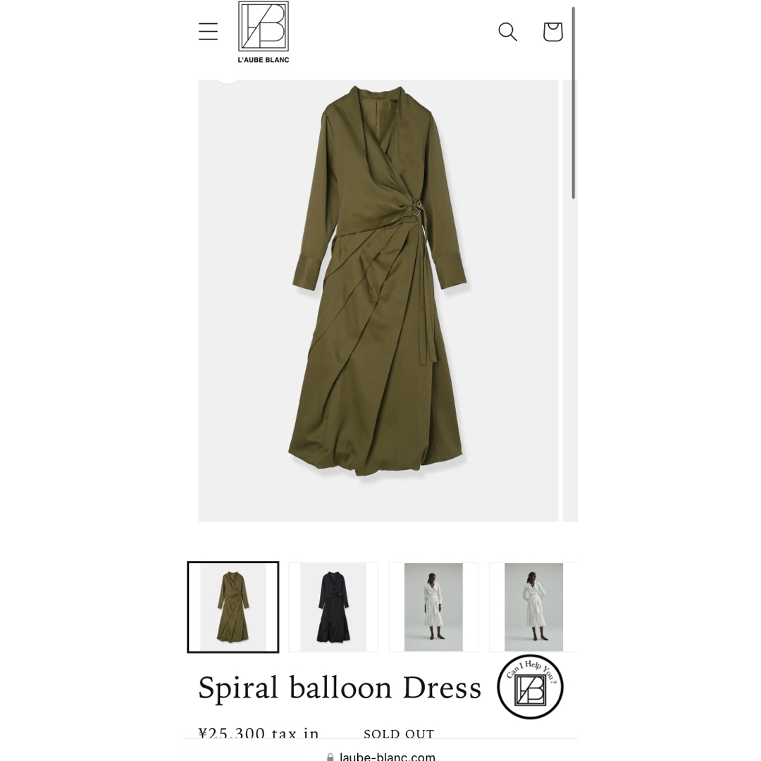 レディースL'AUBE BLANC  Spiral balloon Dress sizeS