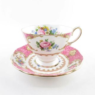 ロイヤルアルバート(ROYAL ALBERT)の美品 ROYAL ALBERT ロイヤルアルバート レディーカーライル ティーカップ＆ソーサー 1客 英国 花 フラワー SY7865G (グラス/カップ)