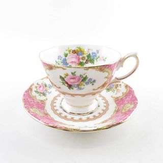 ロイヤルアルバート(ROYAL ALBERT)の美品 ROYAL ALBERT ロイヤルアルバート レディーカーライル ティーカップ＆ソーサー 1客 英国 花 フラワー SY7866G (グラス/カップ)