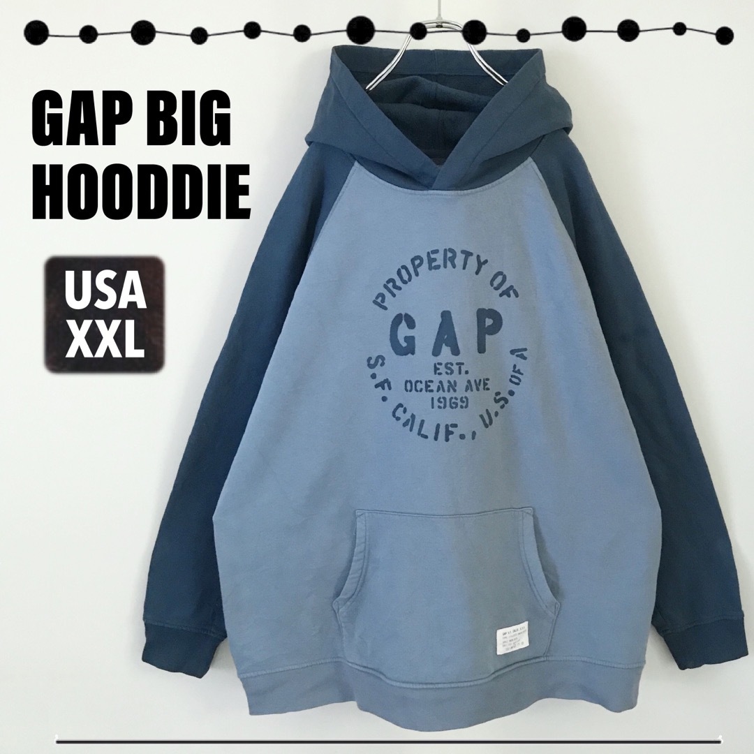 GAP(ギャップ)のGAP★ビッグサイズ★ステンシルロゴ★ラグラン★スウェットパーカー★XXL メンズのトップス(パーカー)の商品写真