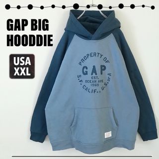 ギャップ(GAP)のGAP★ビッグサイズ★ステンシルロゴ★ラグラン★スウェットパーカー★XXL(パーカー)