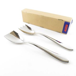 アレッシィ(ALESSI)の美品 ALESSI アレッシィ サラダサーバー 2点 ステンレス カトラリー ソットサス キッチンツール SU4983H (食器)