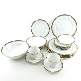 ノリタケ(Noritake)の美品 Legendary by Noritake ノリタケ ELLINGTON エリントン 3691 中皿 大皿 ボウル カップ&ソーサー 20点 プレートセット 食器おまとめ SU4755C (食器)