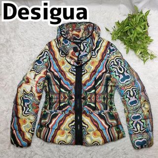 デシグアル(DESIGUAL)のデジグアル ダウンジャケット 総柄 サイケ Desigual ダウン マーブル(ダウンジャケット)