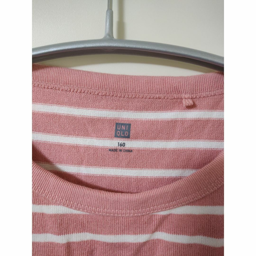 UNIQLO(ユニクロ)のユニクロ ボーダークルーネックT（長袖） キッズ/ベビー/マタニティのキッズ服女の子用(90cm~)(Tシャツ/カットソー)の商品写真