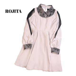 ロジータ(ROJITA)のROJITA ロジータ 衿袖スリット レース ワンピース　ピンク(ひざ丈ワンピース)