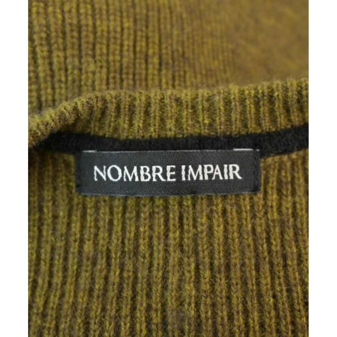 nombre impair(ノンブルアンベール)のNOMBRE IMPAIR ノンブルアンペール カーディガン F カーキ 【古着】【中古】 レディースのトップス(カーディガン)の商品写真