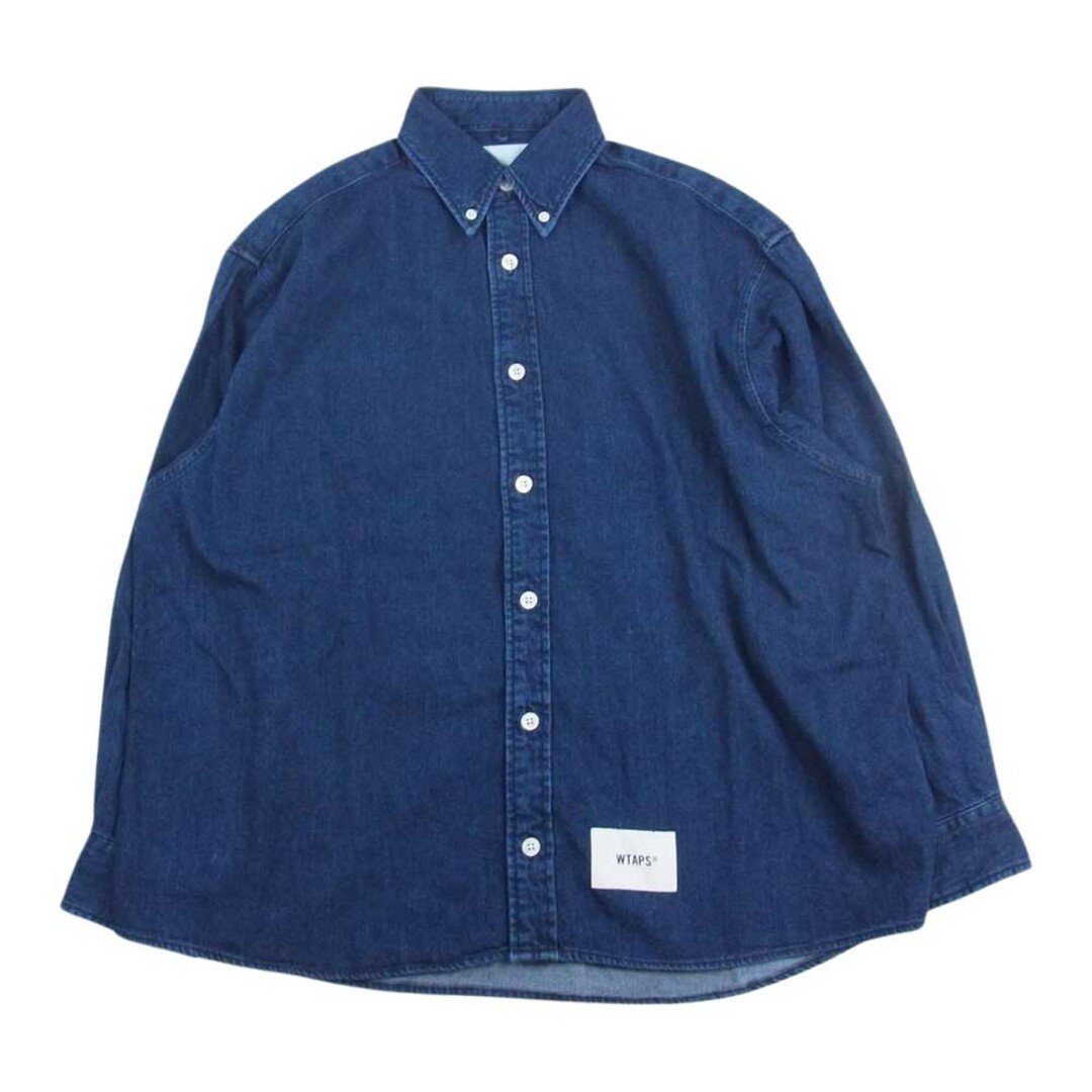 WTAPS ダブルタップス 23AW 232BRDT-SHM03 BD 04 LS COTTON DENIM 長袖 デニム シャツ インディゴブルー系 01【新古品】【未使用】約65cm裄丈