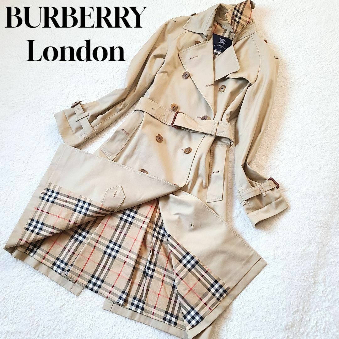 BURBERRY(バーバリー)の美品✨バーバリーロンドン トレンチコート ノバチェック ベージュ 38 M レディースのジャケット/アウター(トレンチコート)の商品写真