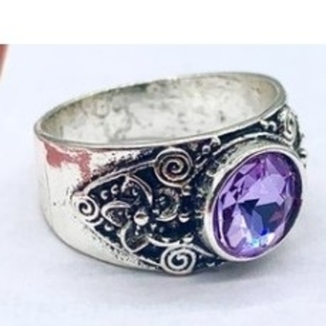 【SALE】リング レディース メンズ アクセサリー パープル 紫 指輪 20号 レディースのアクセサリー(リング(指輪))の商品写真