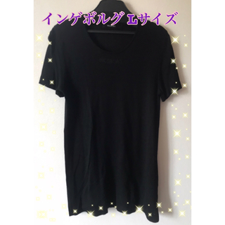 インゲボルグ レディース Tシャツ Lサイズ 黒 カジュアル ブランド 古着(Tシャツ(半袖/袖なし))