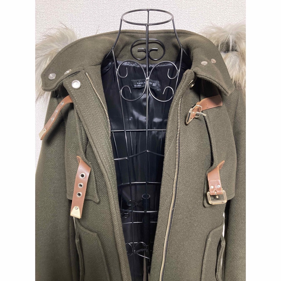 【お気にいる】 ZARA もんか's by ファーフード付ダッフルコートの通販 / ZARA - ジャケット・アウター