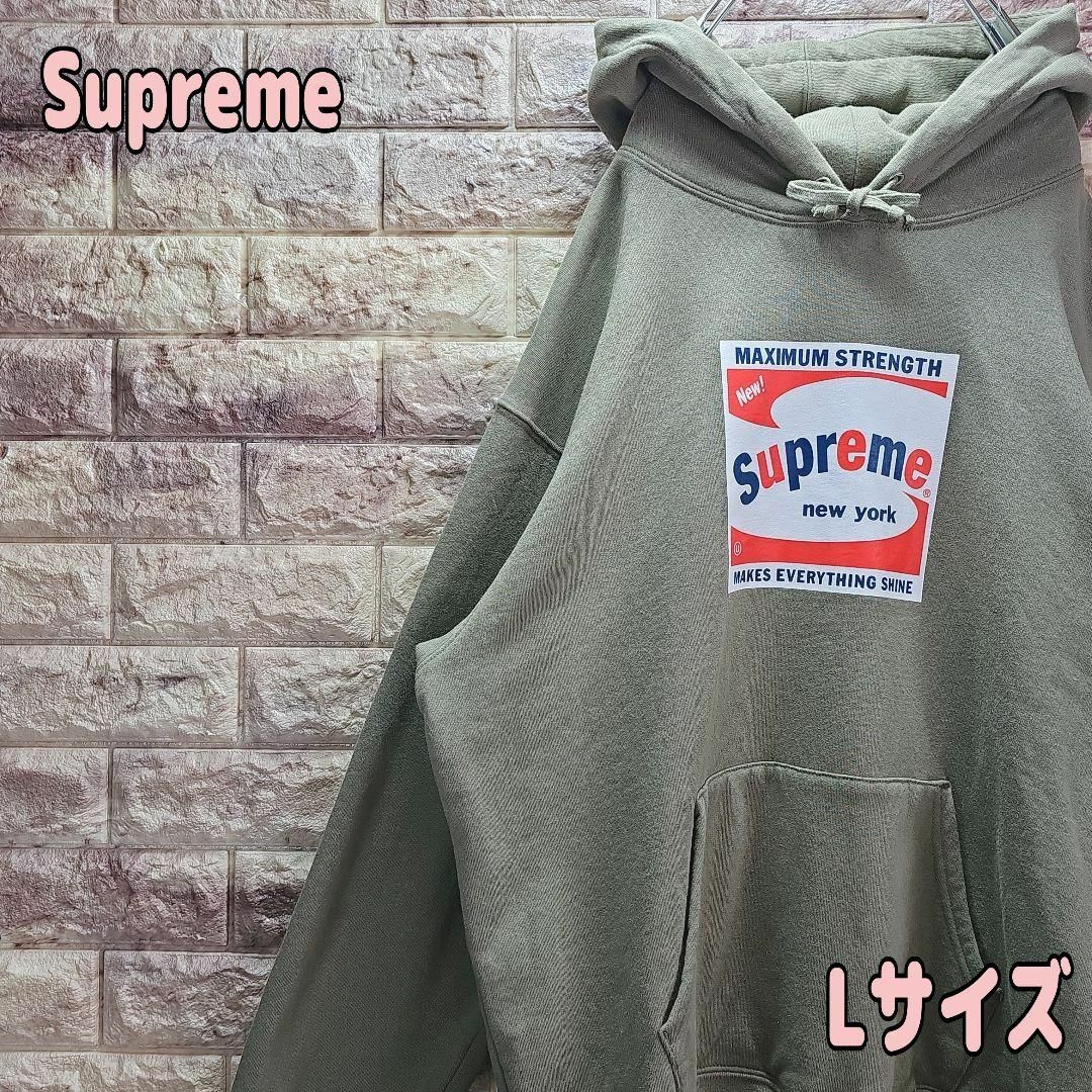 【激レア】Supreme　シュプリーム　パーカー　カーキー　スウェット　Lサイズトップス