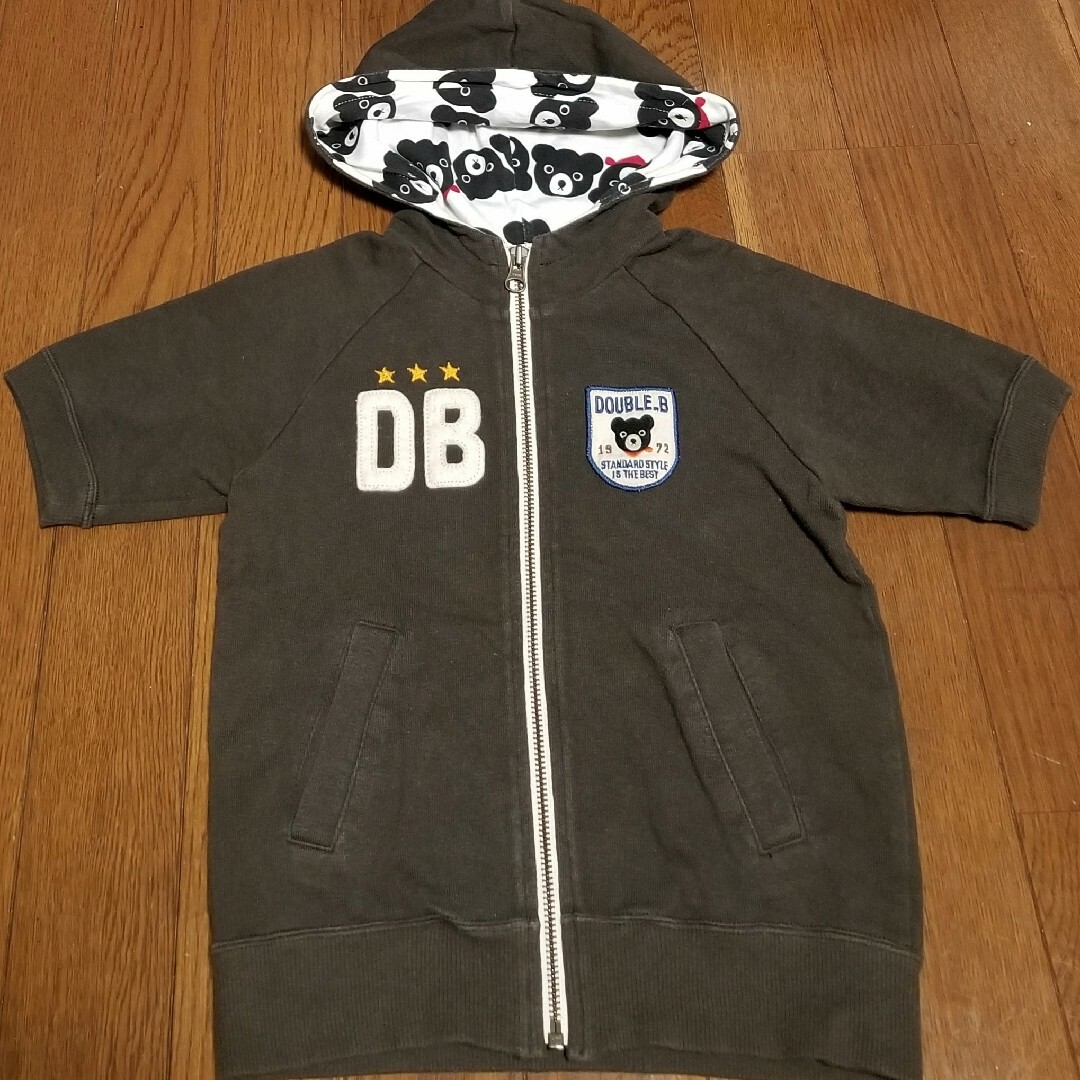 DOUBLE.B(ダブルビー)のDOUBLE.B　ダブルビー　ミキハウス　100cm　半袖　パーカー キッズ/ベビー/マタニティのキッズ服男の子用(90cm~)(Tシャツ/カットソー)の商品写真